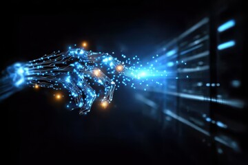 Obraz premium AI program monitoring hub with database connectivity supporting rapid index recovery
