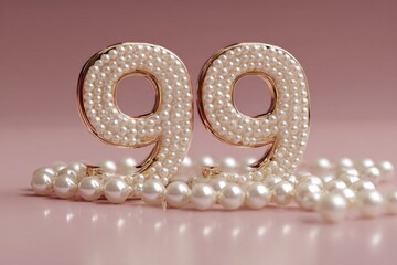 Elegant Pearl Number Design for Celebrations and Milestones