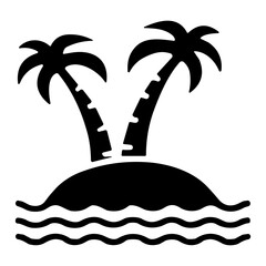 Tropical Island icon or logo isolated sign symbol vector illustration - high quality black style vector icons