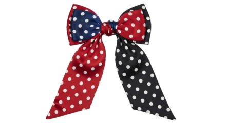 Patriotic polka dot bow tie isolated on transparent background