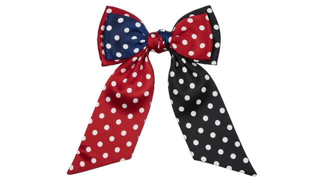 Patriotic polka dot bow tie isolated on transparent background