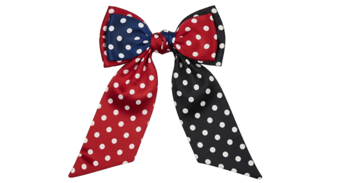 Patriotic polka dot bow tie isolated on transparent background