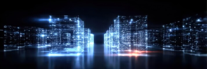 Fototapeta premium Cyber program monitoring hub with database connectivity for automated index recovery