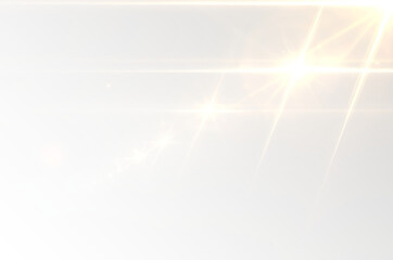 Radiant sunlight spreads with golden flare. Lens streaks extend in soft curves. Sparkling highlights shimmer subtly across the scene. PNG