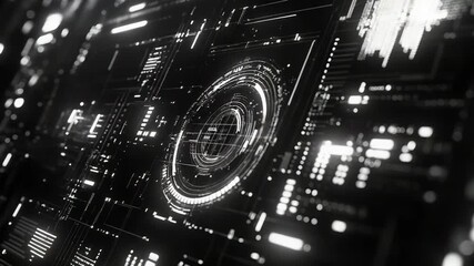 Digital circuitry processing abstract data on futuristic interface - Powered by Adobe