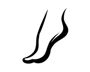 foot lineart, foot silhouette logo, icon isolated on white background, model 2
