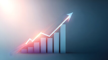 Business growth visualized financial success investment development modern digital background