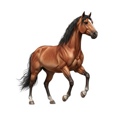 Obraz premium Brown Horse With Black Mane Standing on Black Background