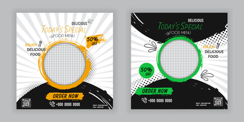 Creative corporate fast food flyer template design or leaflet presentation banner design