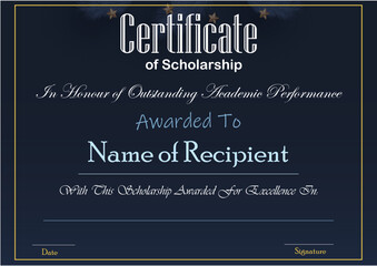 Editable Certificate Template Vector Image