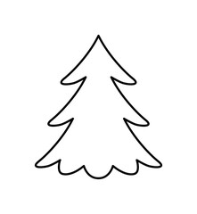 Tannenbaum aus einer schwarzen Linie