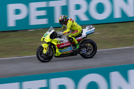 Sepang, Malaysia - October 24 2025: Franco Morbidelli during the Grand Prix of Malaysia at Sepang International Circuit. Pertamina Enduro VR46 Racing Team