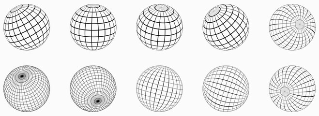 Stylized web globe wireframe representing internet connectivity and global network. Clean globe for web, browser, cloud, data and digital UI use—ideal for technology, websites and app interfaces.