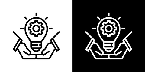 Innovation Icon Set. Clean Line Design With Light And Dark Versions For Versatile Use. 