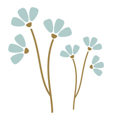 ナチュラルシンプルなかわいいお花のイラスト素材