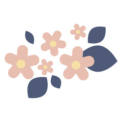 ナチュラルシンプルなかわいいお花のイラスト素材