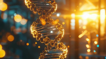 Glowing dna helix structure representing science and research - Powered by Adobe