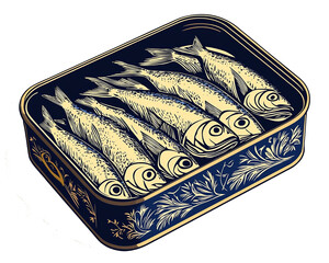Ilustraci&oacute;n de lata de sardinas