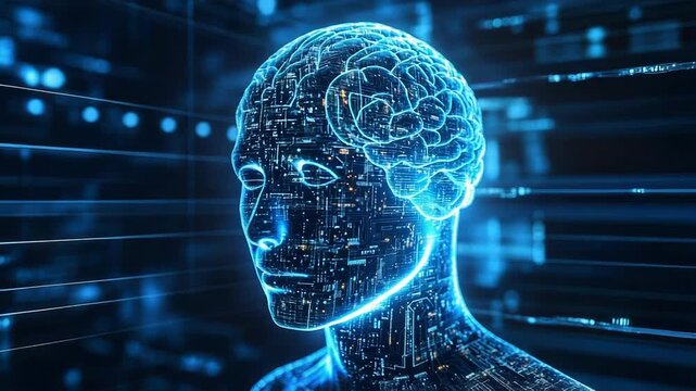 Human cyborg brain digital technology concept learning ai - Powered by Adobe