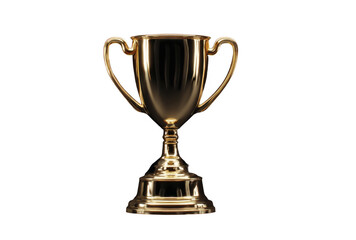 Fototapeta premium A shiny gold trophy with elegant handles and a sturdy base, symbolizing achievement and success in competitions or events