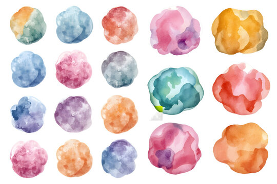 watercolor blobs set