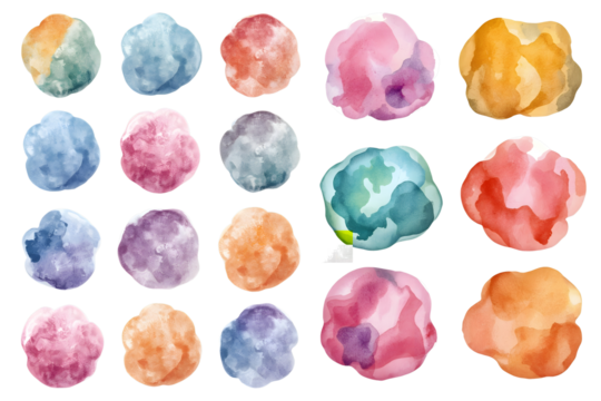 watercolor blobs set
