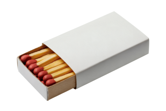 Classic matchbox filled with striking matches ready for use in camping, survival, or lighting candles at home