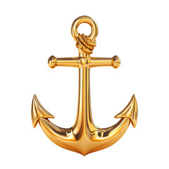golden anchor isolated on white