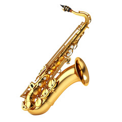 Obraz premium Golden Saxophone Close-Up with Shine