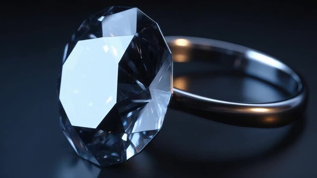 Close-up of a solitaire diamond engagement ring