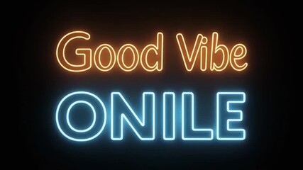 Neon sign illuminating good vibes online, perfect for trendy social media promotions, captivating digital marketing campaigns, and stylish website backgrounds - Powered by Adobe