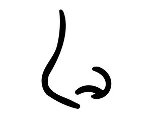 nose silhouette, icon isolated on white background, model 2
