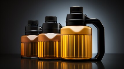 Fototapeta premium Three stylish drink containers on a dark background