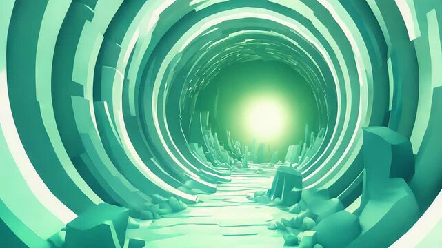 Abstract shining light creating a futuristic tunnel background