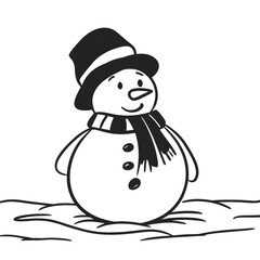 Little Reindeer Wearing a Scarf — Minimal Line Art Illustration

