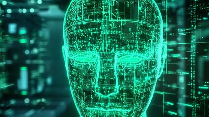 Artificial intelligence face processing digital data network - Powered by Adobe