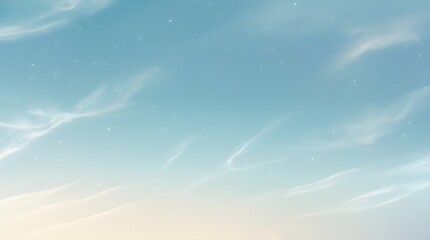 Serene Pastel Sky with Wispy Clouds