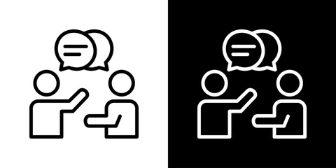 Interaction Icon Set. Clean Line Design With Light And Dark Versions For Versatile Use.