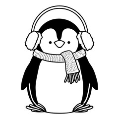 Little Hedgehog Wearing a Scarf — Minimalist Line Art Illustration

