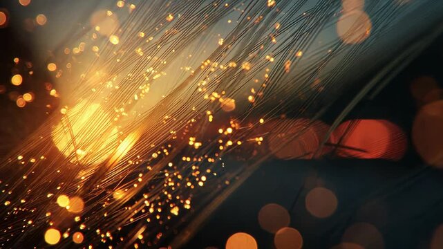 Fiber optics transmitting light and data connection