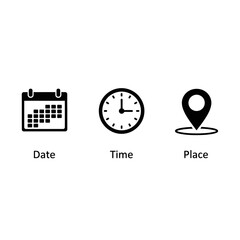 date time place icons event schedule location management