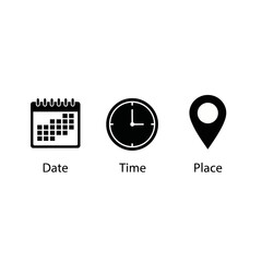 date time place event information icons
