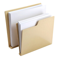 Folder Tan folder with white papers sticking out of it
