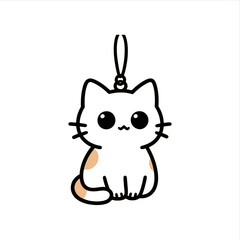 Adorable cartoon kitten hanging ornament with big eyes and cute pose, perfect for kids projects and playful designs, originally a scalable vector graphic