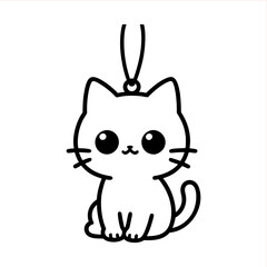 Adorable kitty cat ornament illustration, simple design for DIY crafts, cute pet holiday decoration, perfect for cards, gifts, and seasonal cheer