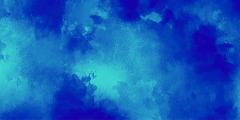 Bright blue water drop pattern on a dark grunge texture background with cloudy sky light and smoke art design