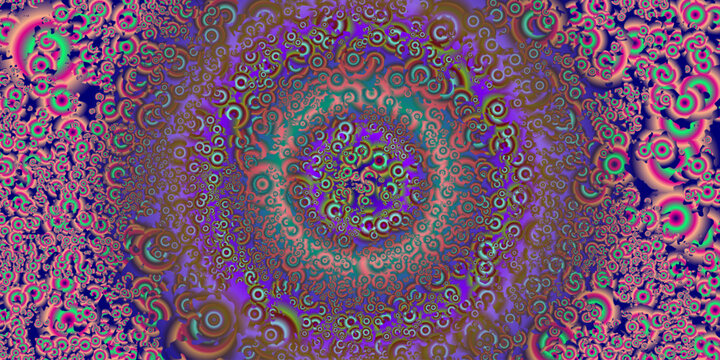 Abstract blue background with seamless vintage floral texture and golden ornamental decoration