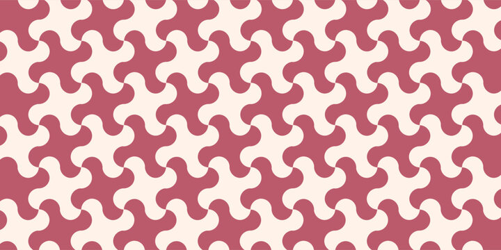 Abstract geometric background with shapes. Seamless vector pattern. Red and beige color