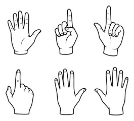 Fototapeta premium Simple Doodle Hand Gesture Thumbs Up Icon - Minimalist Vector Line Art