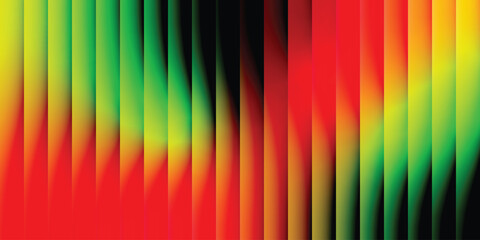 Abstract Vertical Gradient Striped Background in Vibrant Rasta Colors (Red, Yellow, and Green) with Blended Light Effects for Music and Event Posters
